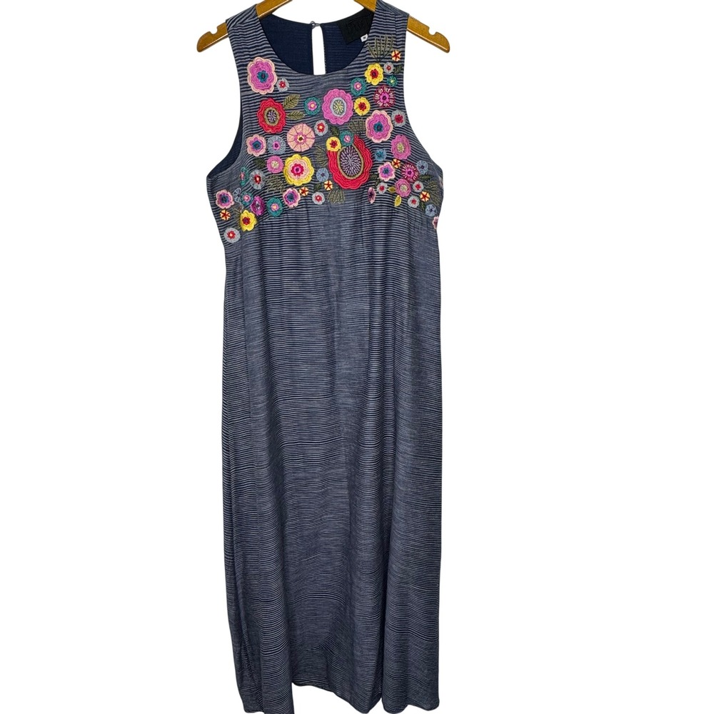 Duet Gatemore Maxi Dress Floral Embroidered‎ Sleeveless Size Medium